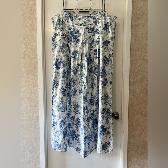 Sevya Handmade Blue Floral Dress - Picture 1 of 8